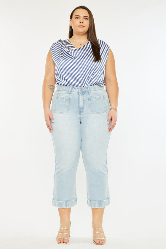Abigail High Rise Cropped Flare Jeans (Plus size) - Official Kancan USA