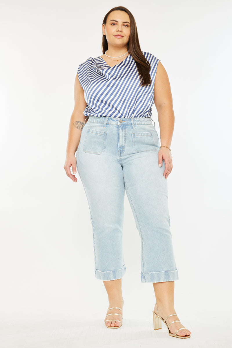 Abigail High Rise Crop Flare (Plus size) – Kancan USA