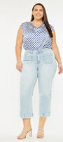 Abigail High Rise Cropped Flare Jeans (Plus size) - Official Kancan USA
