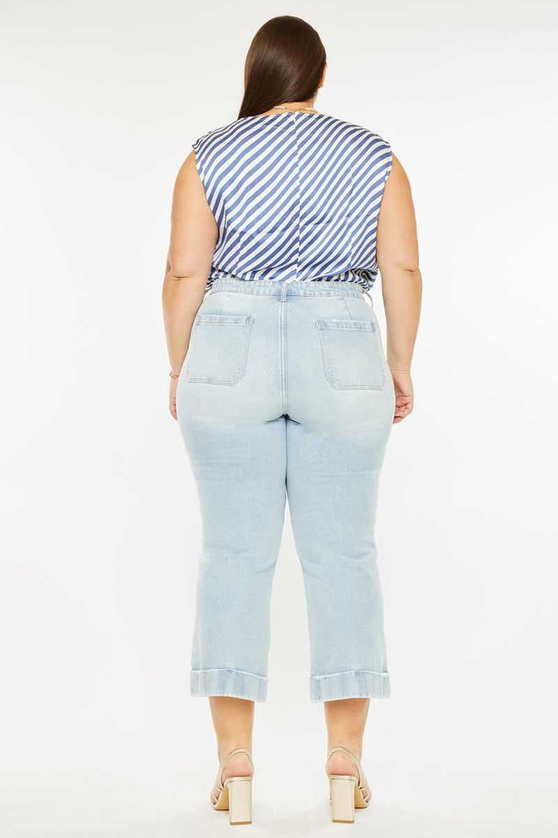 Abigail High Rise Cropped Flare Jeans (Plus size) - Official Kancan USA