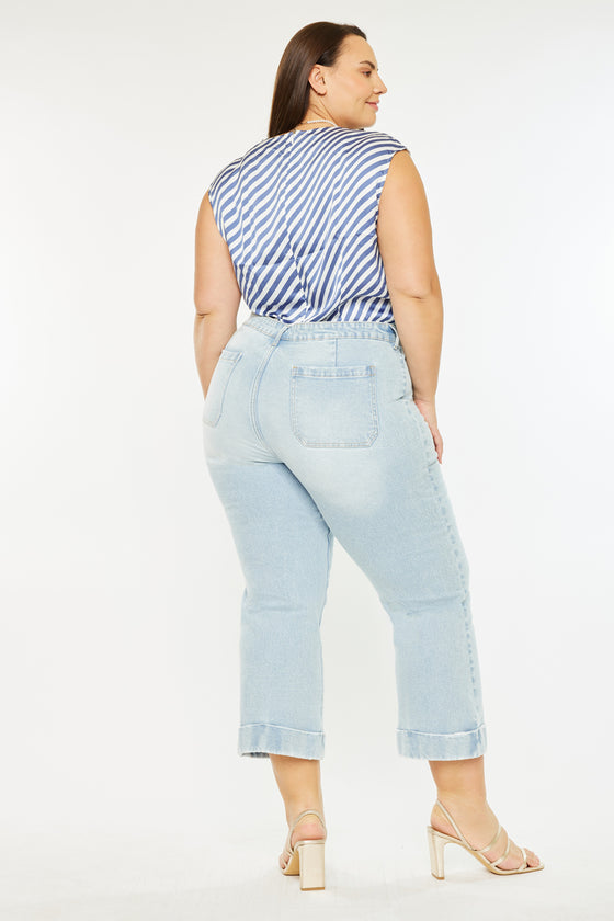 Abigail High Rise Cropped Flare Jeans (Plus size) - Official Kancan USA