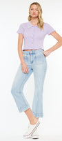 Angelina Mid Rise Relaxed Cropped Flare Jeans - Official Kancan USA