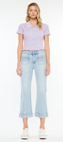 Angelina Mid Rise Relaxed Cropped Flare Jeans - Official Kancan USA