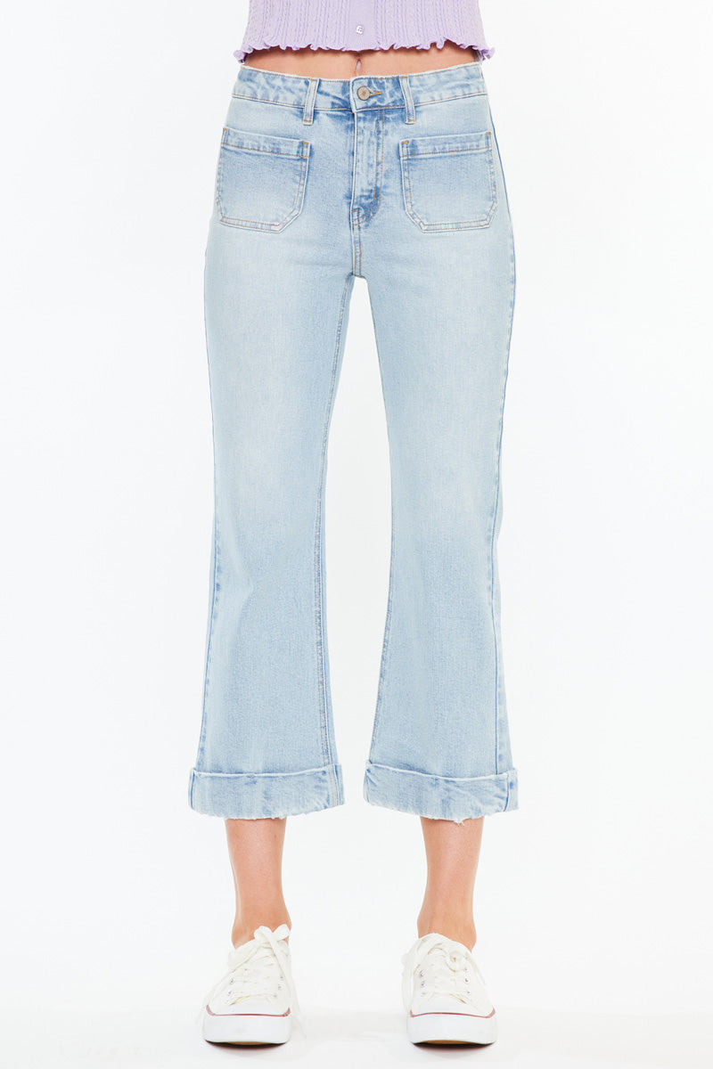 Angelina High Rise Cropped Flare Jeans – Kancan USA