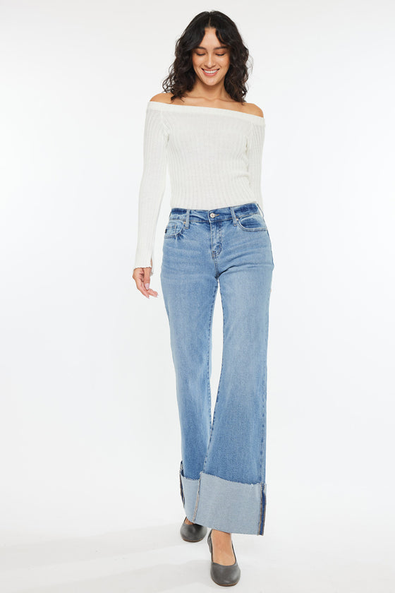 Emma Mid Rise Wide Leg Jeans - Official Kancan USA
