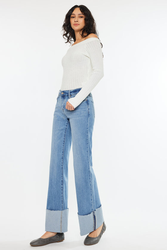 Emma Mid Rise Wide Leg Jeans - Official Kancan USA