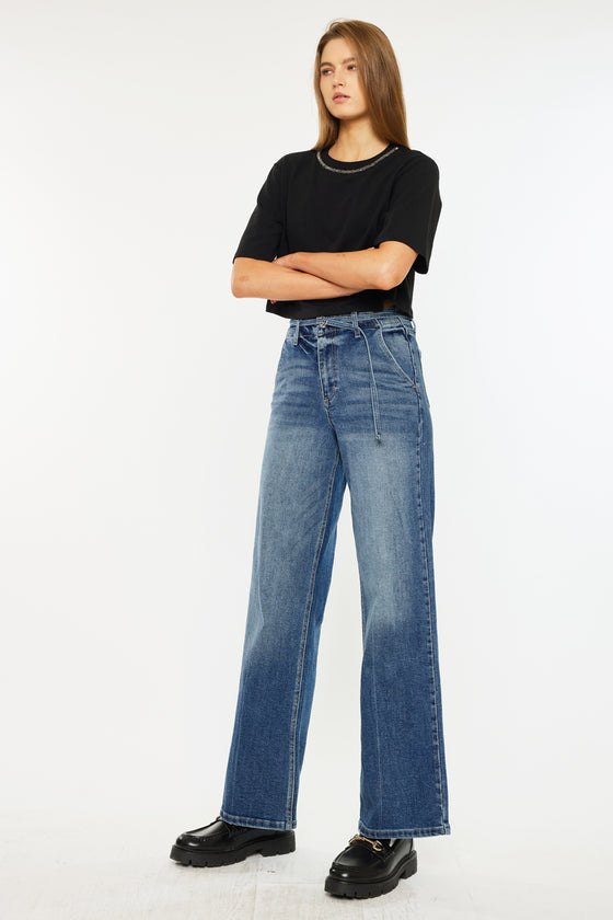 Leah Ultra High Rise Wide Leg Jeans - Official Kancan USA