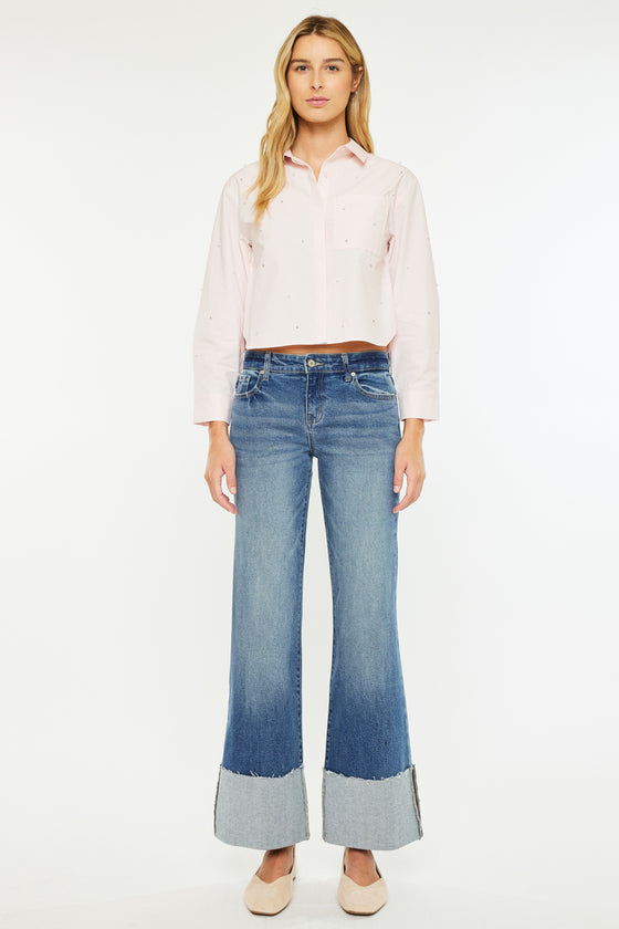 Sierra Mid Rise Wide Leg Jeans - Official Kancan USA