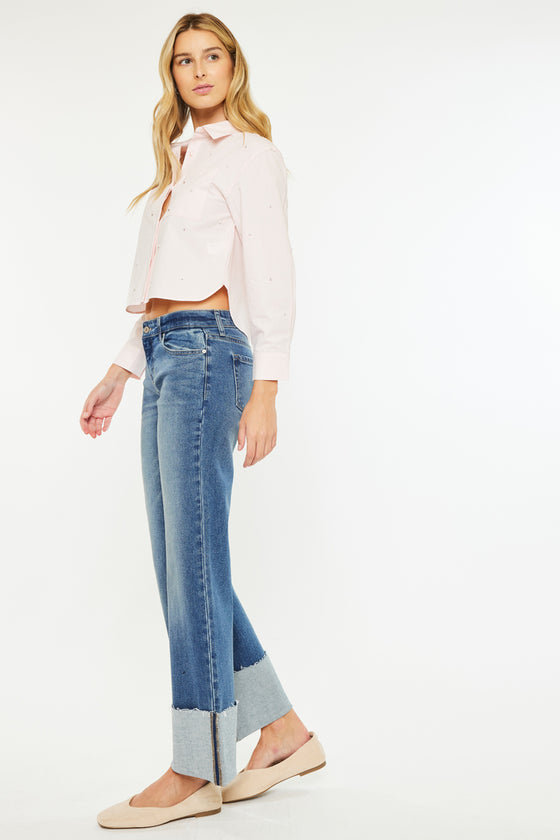Sierra Mid Rise Wide Leg Jeans - Official Kancan USA