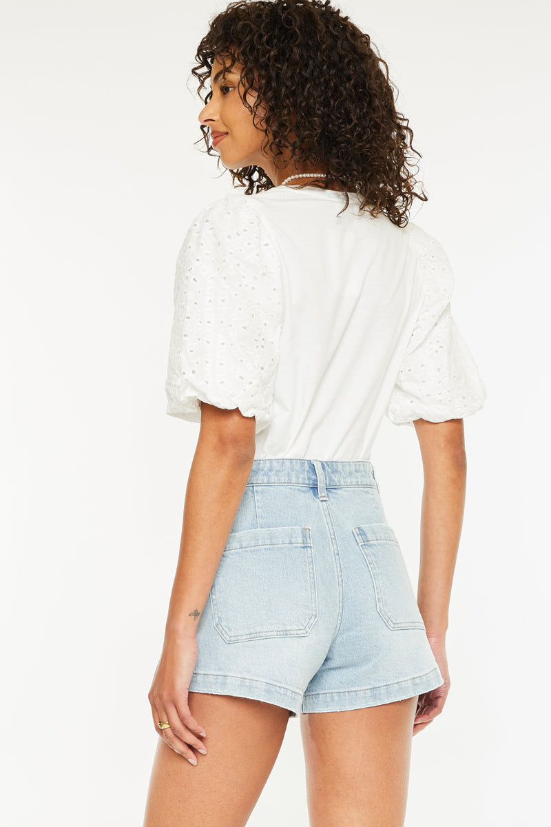 Kancan Jen Trouser Shorts – High Rise Stretch Fit – Kancan USA