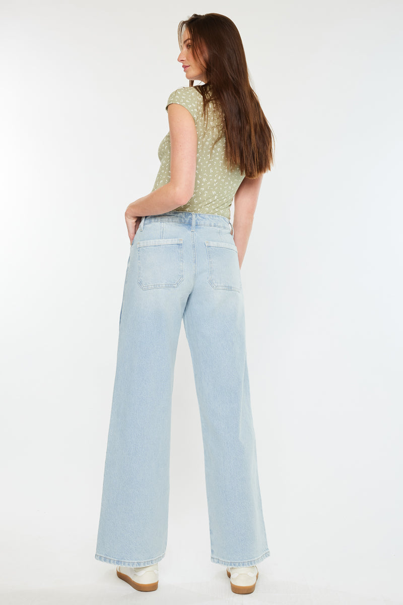 Mona High Rise Wide Leg Jeans - Official Kancan USA