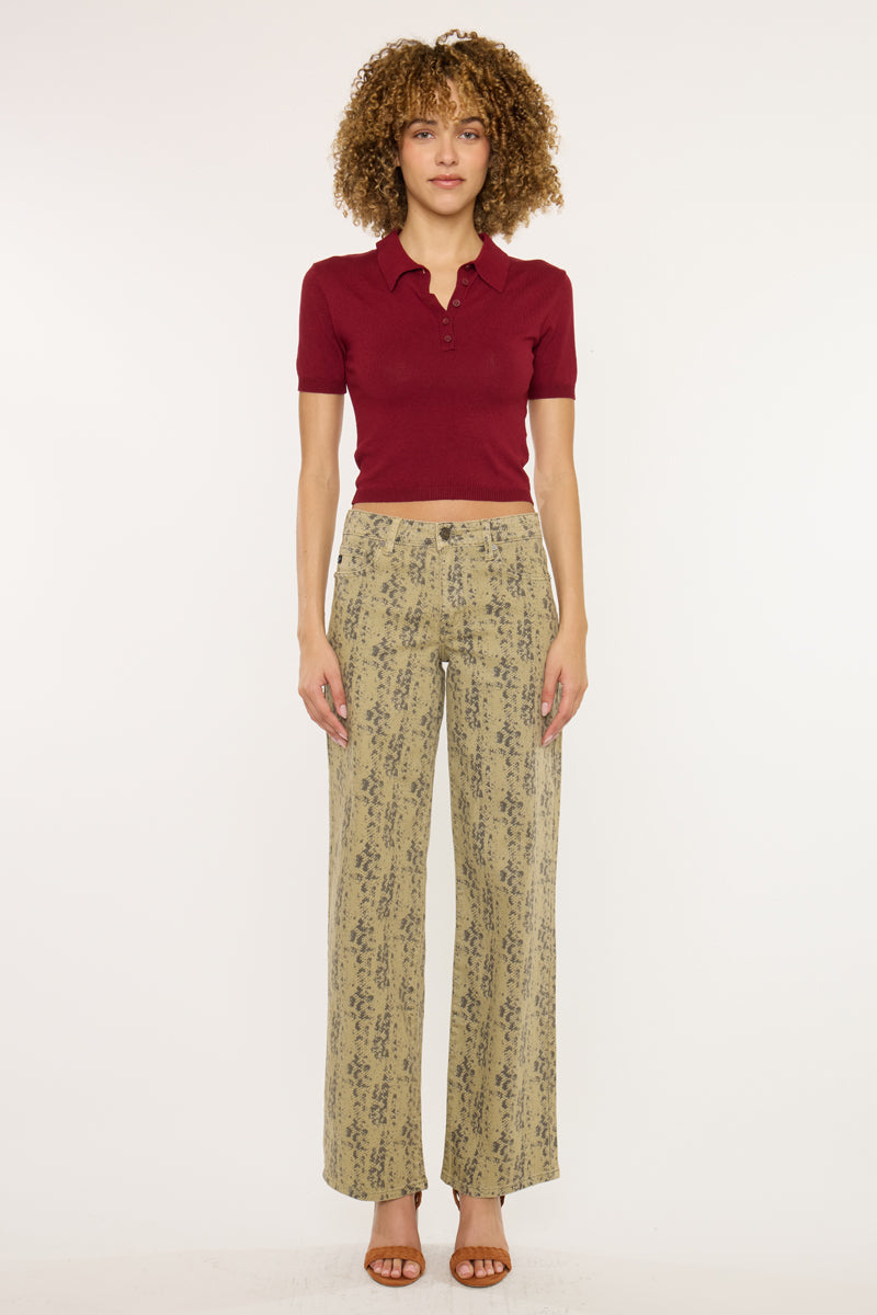 Renae Mid Rise Slim Wide Leg Jeans - Official Kancan USA