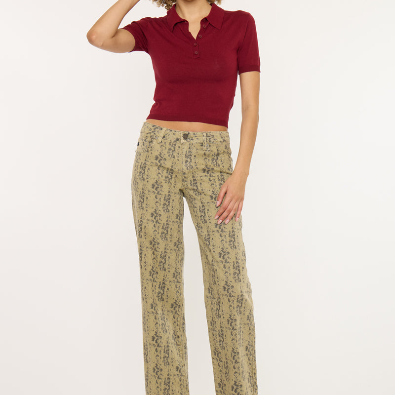 Renae Mid Rise Slim Wide Leg Jeans - Official Kancan USA