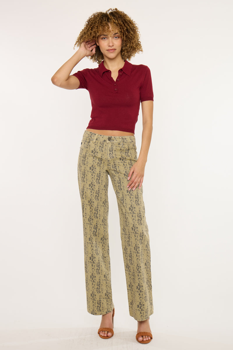Renae Mid Rise Slim Wide Leg Jeans - Official Kancan USA