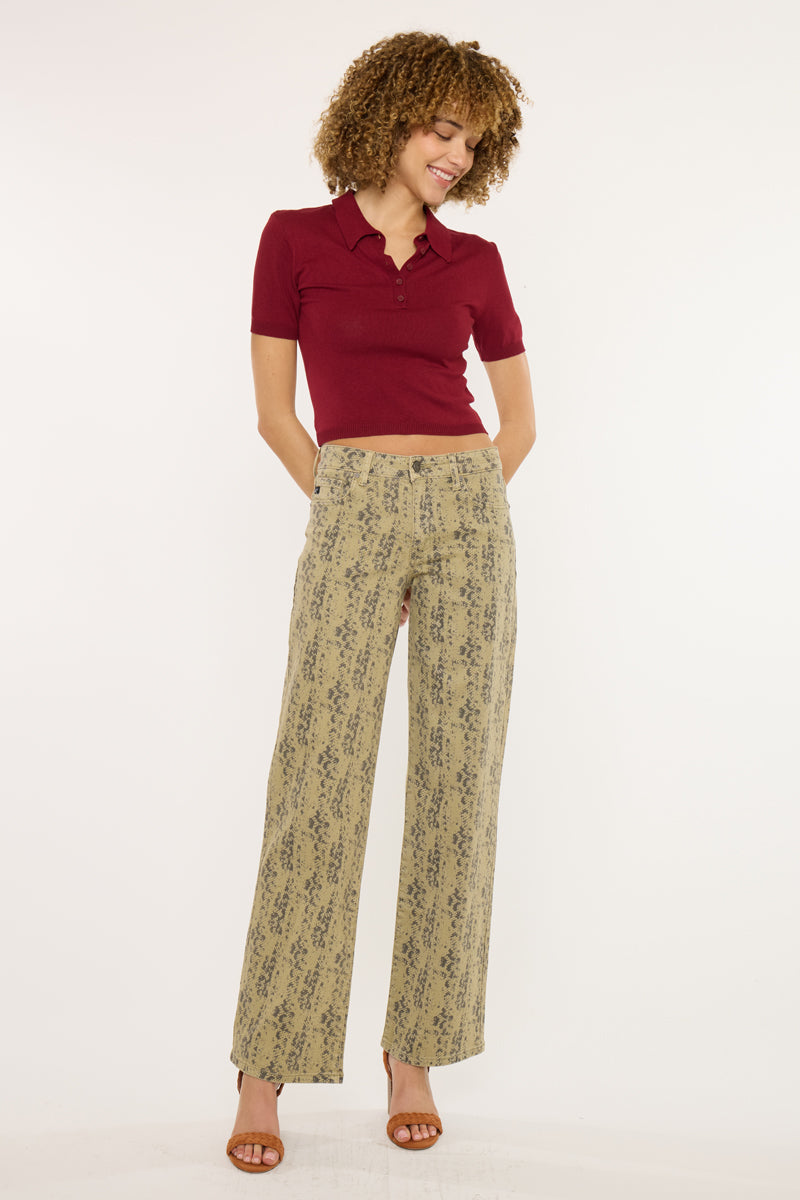 Renae Mid Rise Slim Wide Leg Jeans - Official Kancan USA