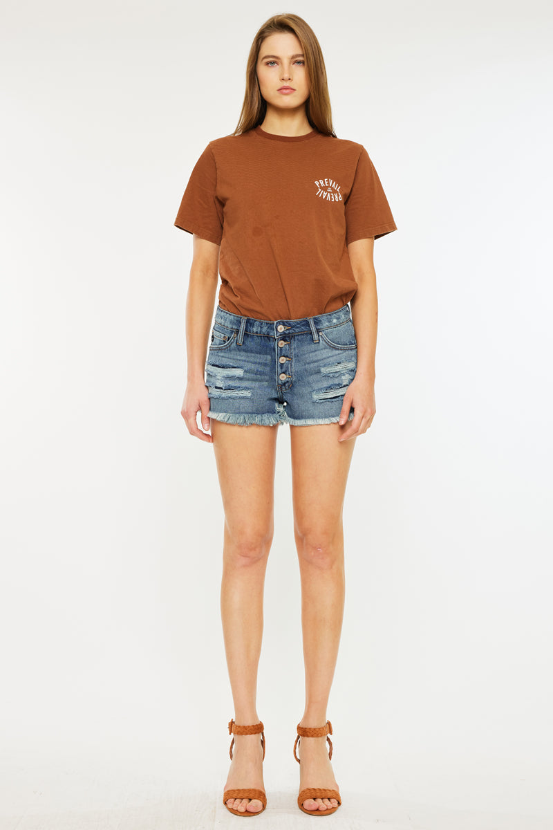 Presley Mid Rise Boyfriend Shorts - Official Kancan USA