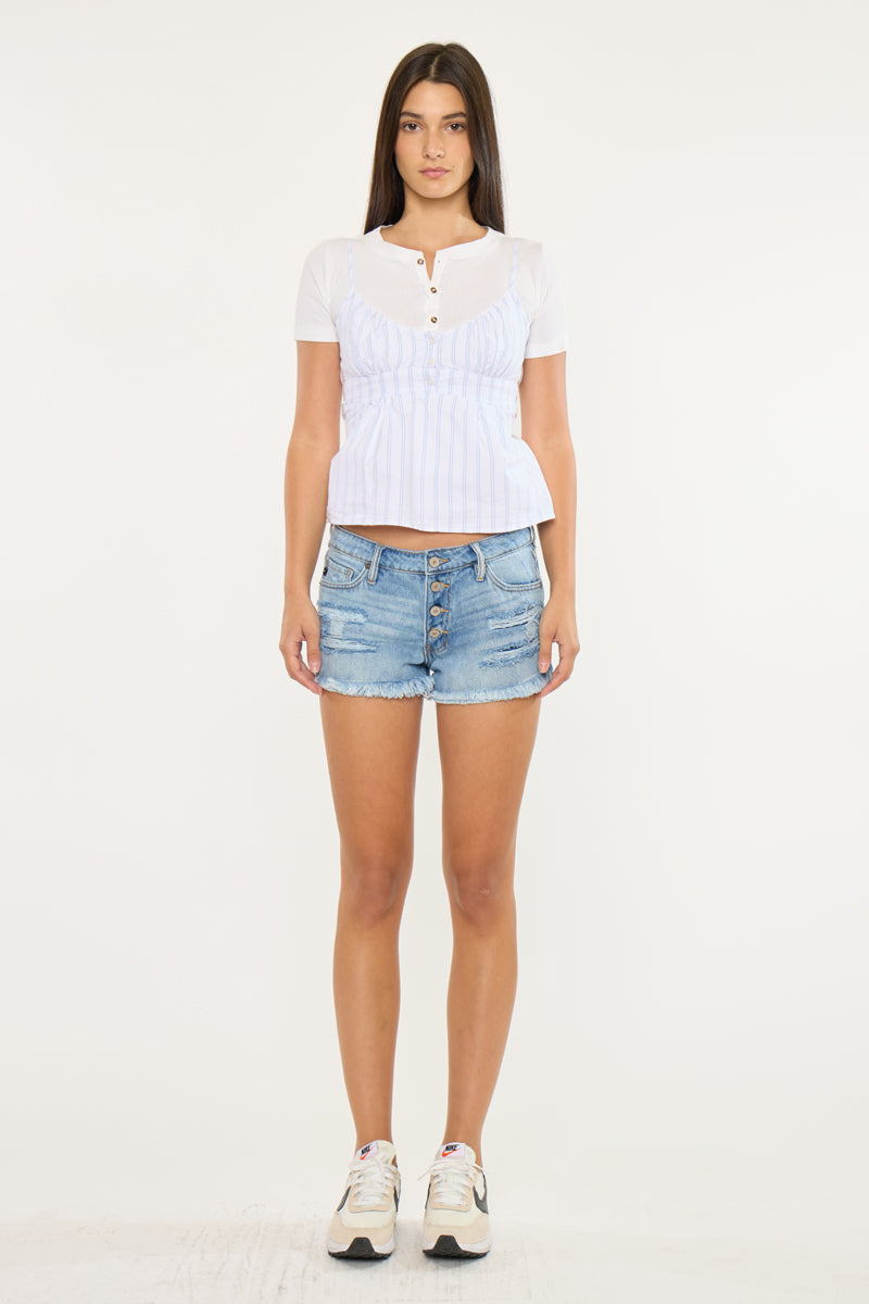 Presley Mid Rise Boyfriend Shorts - Official Kancan USA