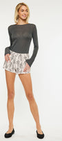 Python High Rise Printed Shorts - Official Kancan USA