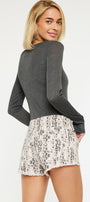 Python High Rise Printed Shorts - Official Kancan USA