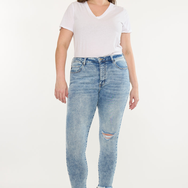 Bellita High Rise Ankle Skinny Jeans (Plus Size)