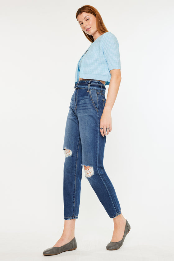 Blossom Ultra High Rise Belted Mom Jeans - Official Kancan USA