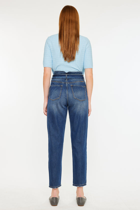 Blossom Ultra High Rise Belted Mom Jeans - Official Kancan USA