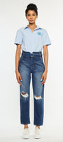 Blossom Ultra High Rise Belted Mom Jeans - Official Kancan USA