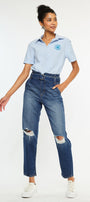 Blossom Ultra High Rise Belted Mom Jeans - Official Kancan USA