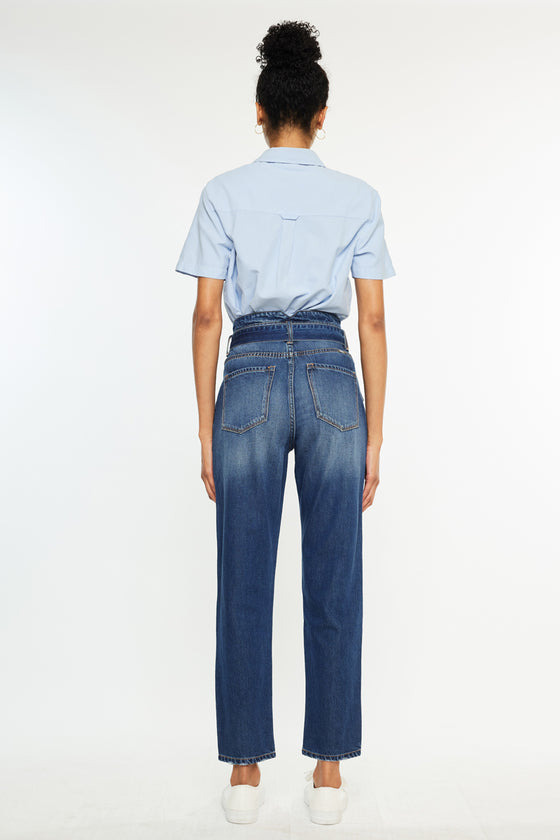Blossom Ultra High Rise Belted Mom Jeans - Official Kancan USA