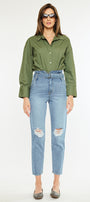 Blossom Ultra High Rise Belted Mom Jeans - Official Kancan USA