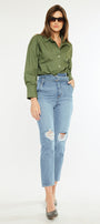 Blossom Ultra High Rise Belted Mom Jeans - Official Kancan USA