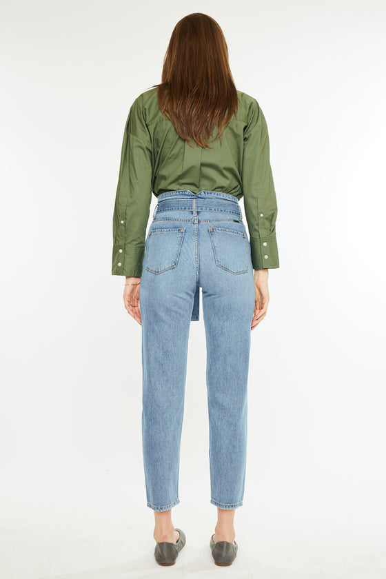 Blossom Ultra High Rise Belted Mom Jeans - Official Kancan USA