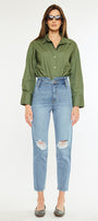 Blossom Ultra High Rise Belted Mom Jeans - Official Kancan USA