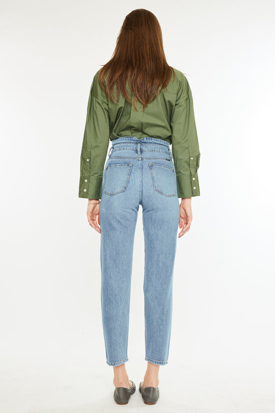 Blossom Ultra High Rise Belted Mom Jeans - Official Kancan USA