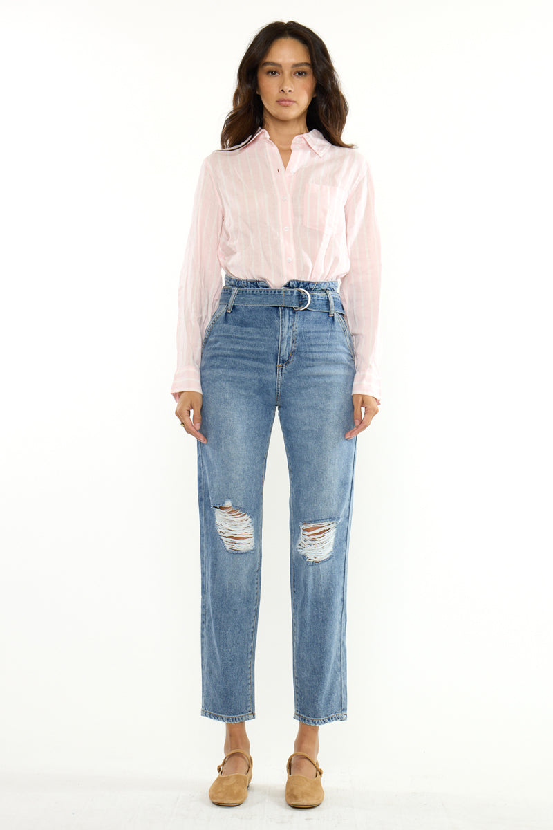 Blossom Ultra High Rise Belted Mom