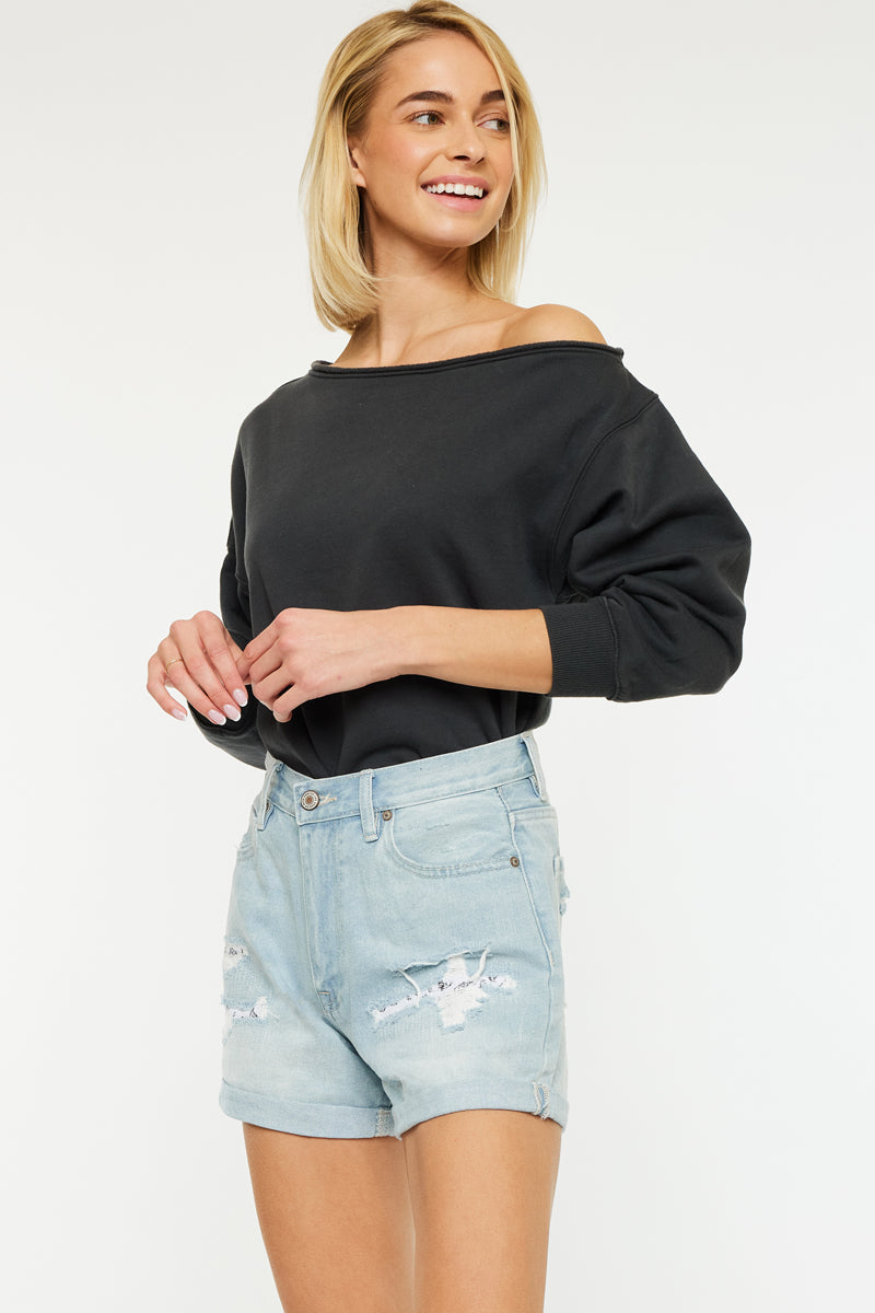 Daisy High Rise Mom Shorts - Official Kancan USA