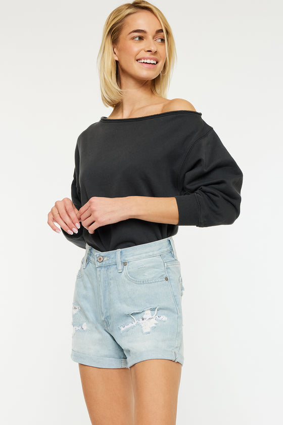 Daisy High Rise Mom Shorts - Official Kancan USA