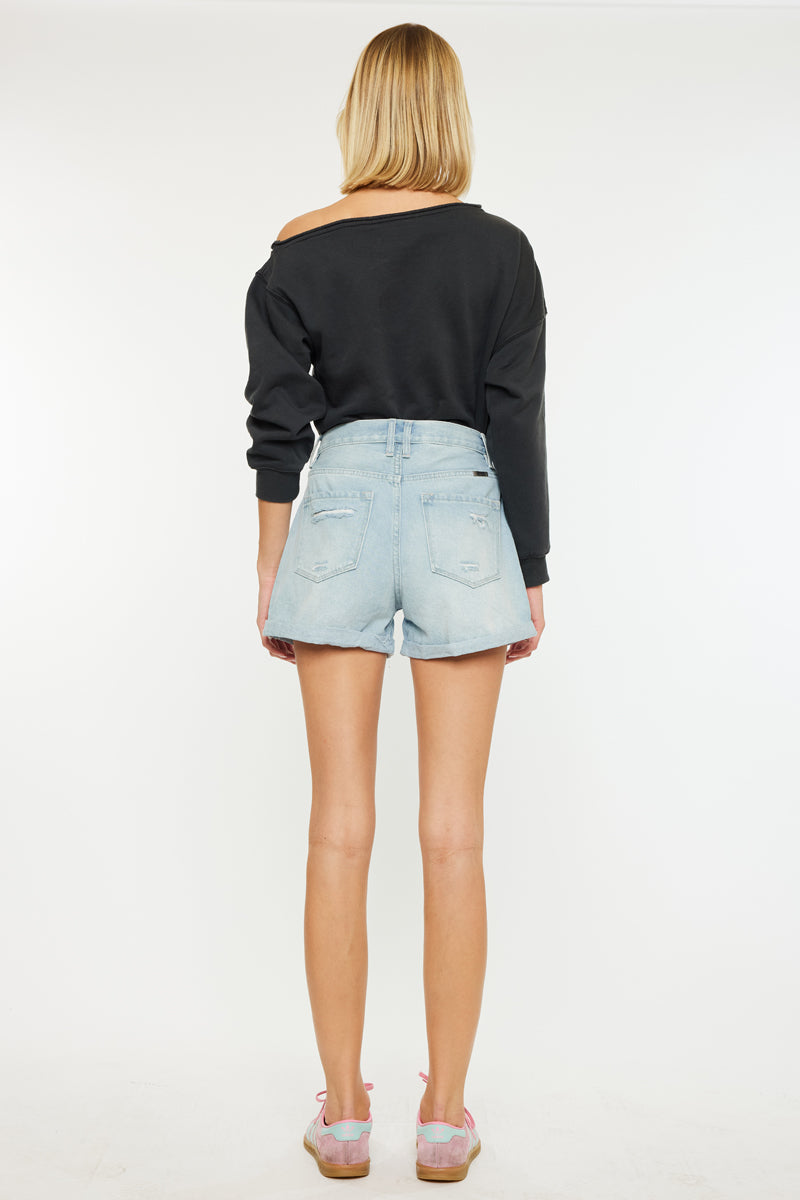 Daisy High Rise Mom Shorts - Official Kancan USA