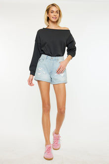  Daisy High Rise Mom Shorts - Official Kancan USA