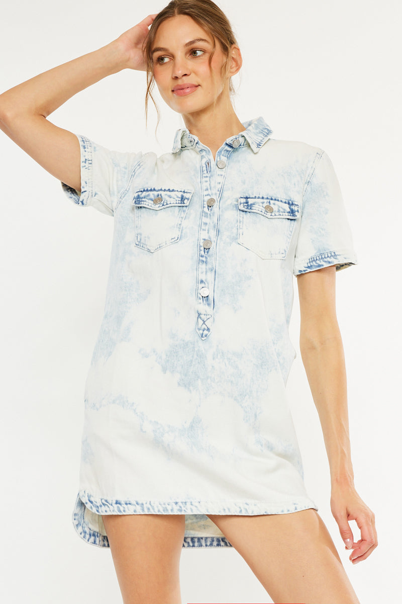 Tasha Shirt Dress Acid Wash / L Tasha Shirt Dress Acid Wash / L