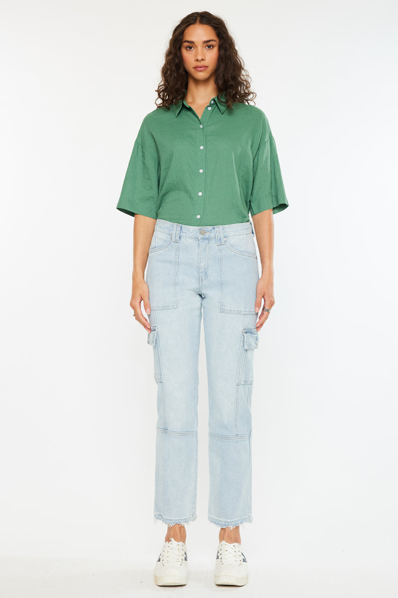 Felicity High Rise Slim Straight Leg Cargo Pants - Official Kancan USA