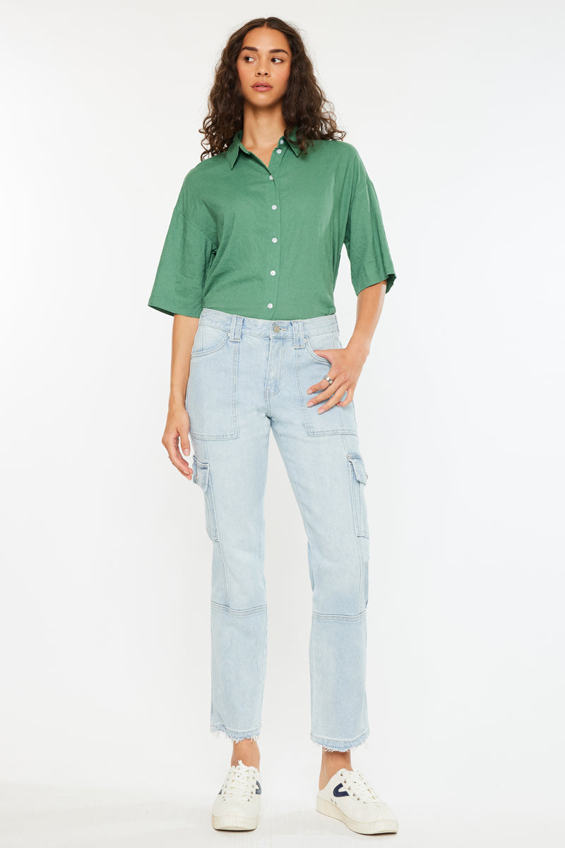 Felicity High Rise Slim Straight Leg Cargo Pants - Official Kancan USA
