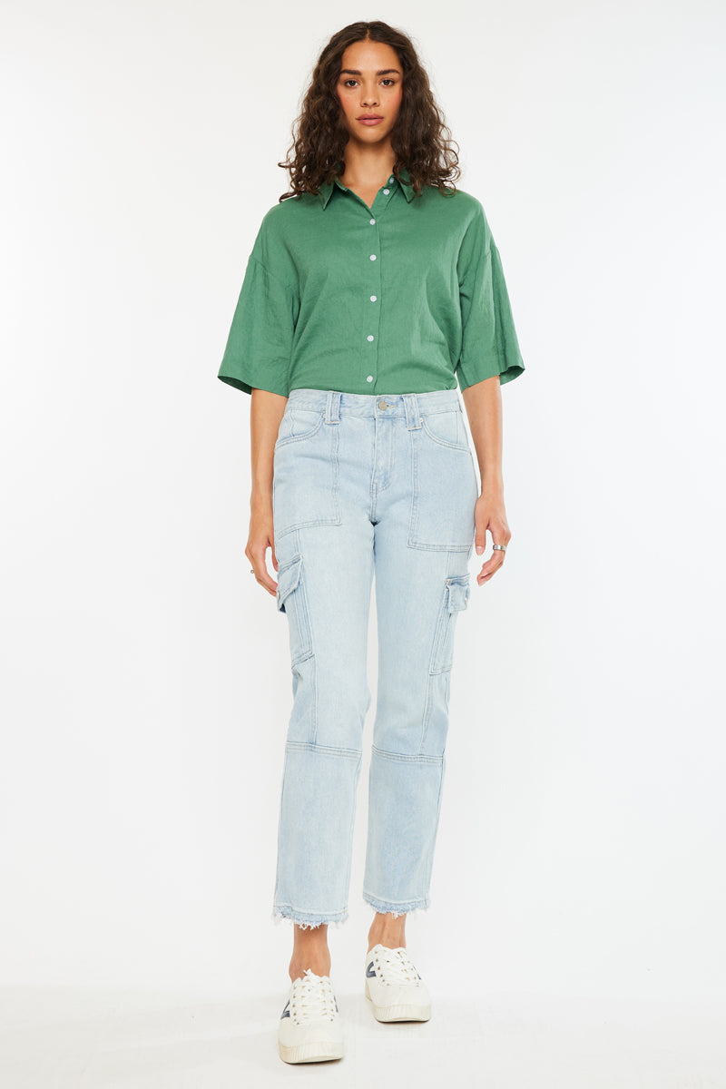 Felicity High Rise Slim Straight Cargo – Kancan USA