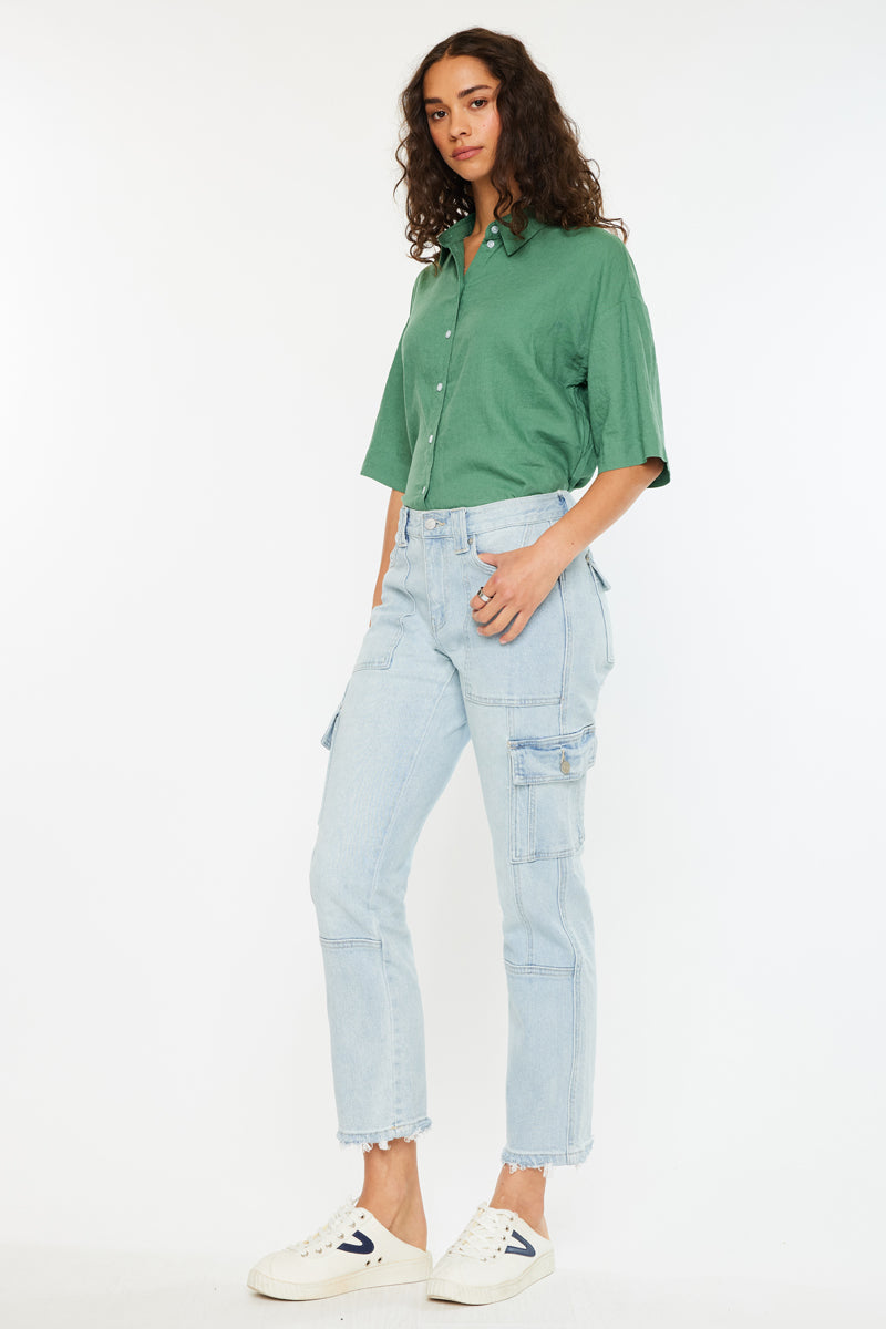 Felicity High Rise Slim Straight Leg Cargo Pants - Official Kancan USA