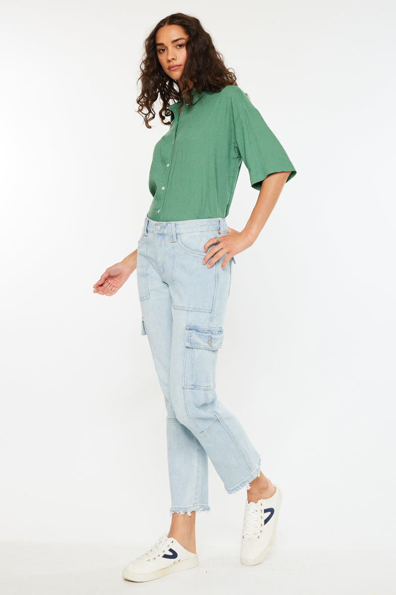 Felicity High Rise Slim Straight Leg Cargo Pants - Official Kancan USA