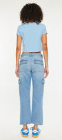 Aaliyah High Rise Slim Straight Leg Cargo Jeans - Official Kancan USA