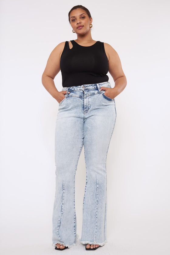 Cayla High Rise Flare Jeans (Plus Size) - Official Kancan USA