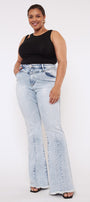 Cayla High Rise Flare Jeans (Plus Size) - Official Kancan USA