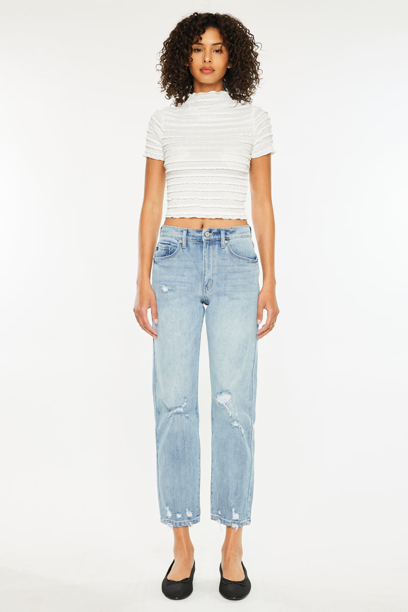 Missy High Rise Slim Straight Leg Jeans - Official Kancan USA