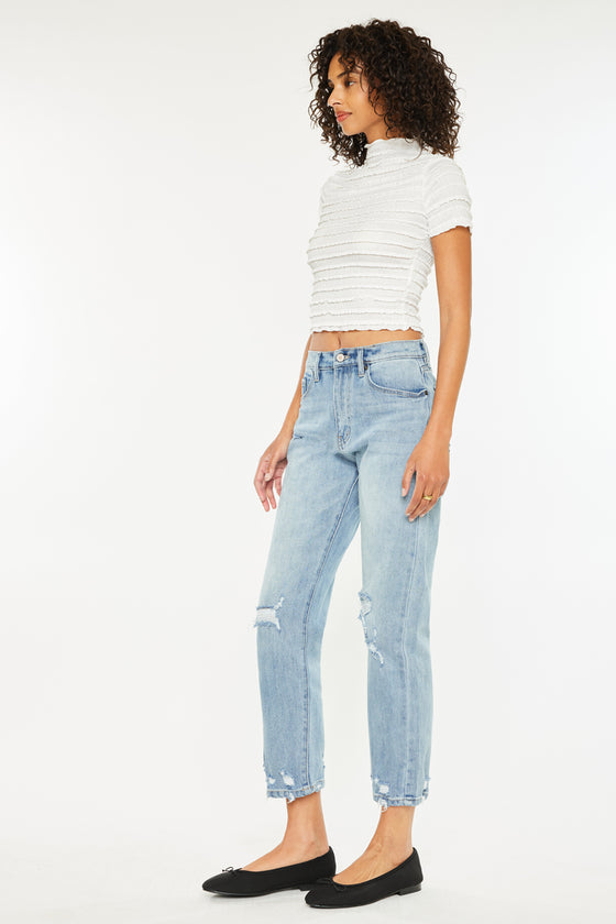 Missy High Rise Slim Straight Leg Jeans - Official Kancan USA